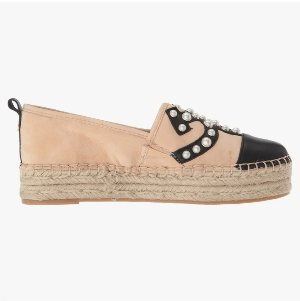 Sam Edelman Celton Moccasins Size 8.5 Pearl Design Cap Toe Espadrille - Picture 13 of 13